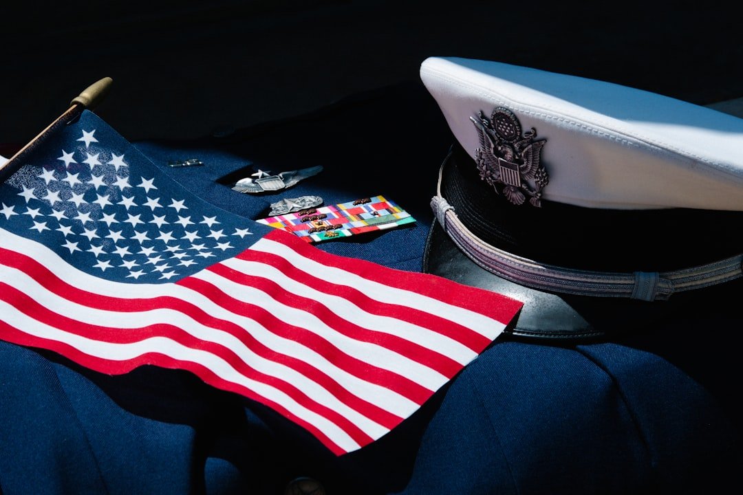 American flag resting on a military uniform