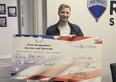 Brian's $1,500 Reward Check